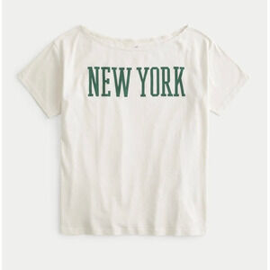 Hollister Oversized Off Shoulder New York Graphic Tee - Small